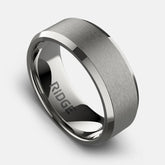 8mm Beveled Ring Set - Platinum - Tantalum